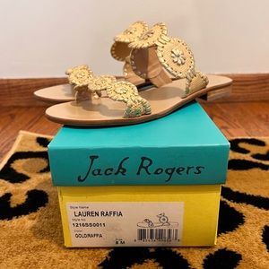 Jack Rogers Lauren Raffia sandals, size 8